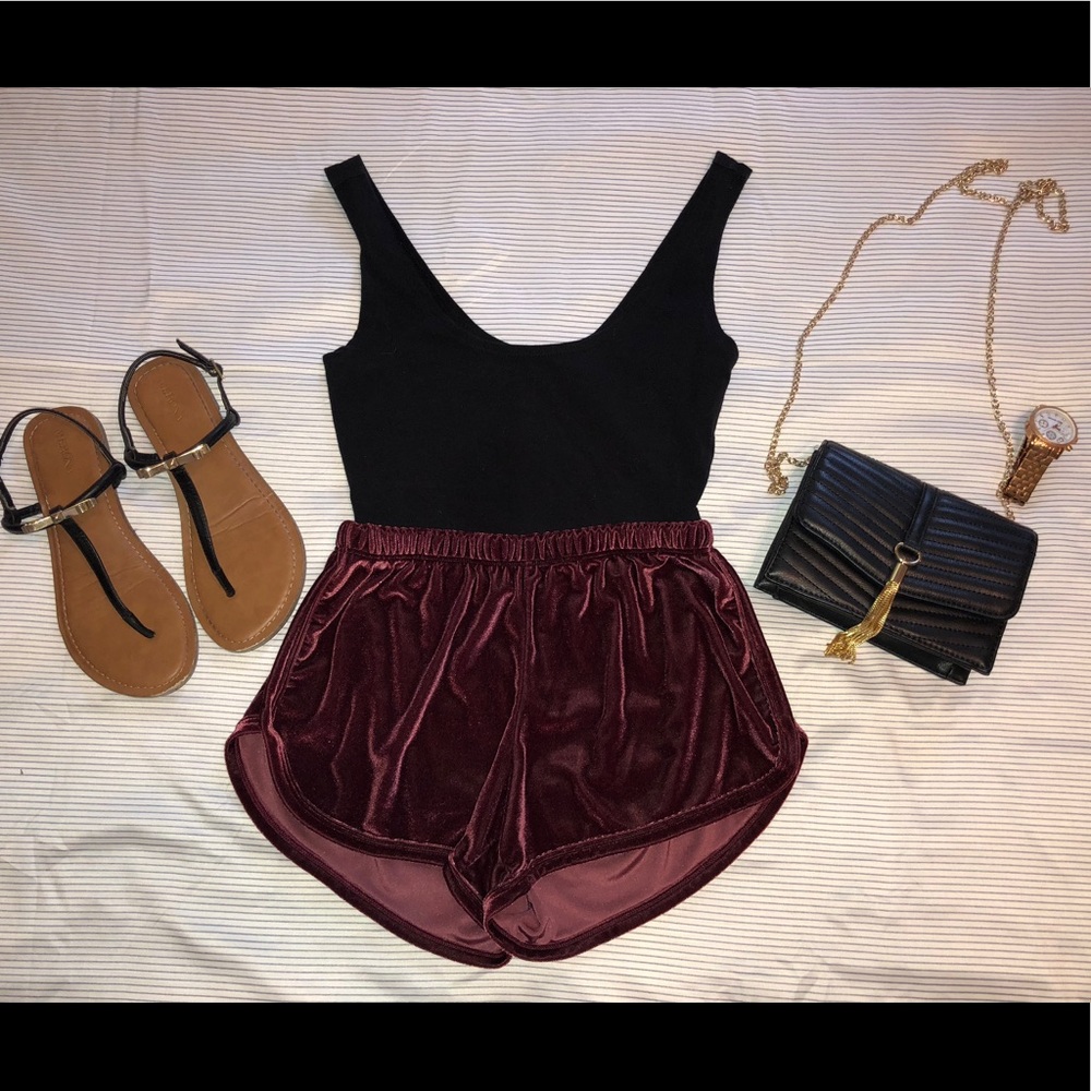 Women's velvet shorts, from Brandy Melville. OS
